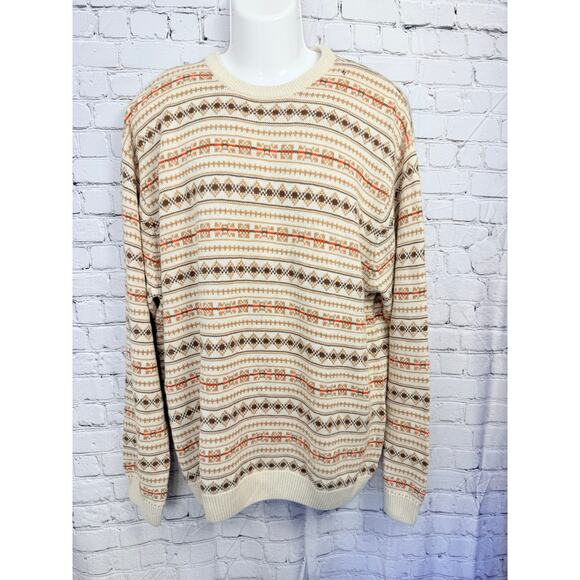 Chaps x Ralph Lauren Other - Chaps Ralph Lauren Brown Geometric Cotton Knitted Sweater Size XL - read